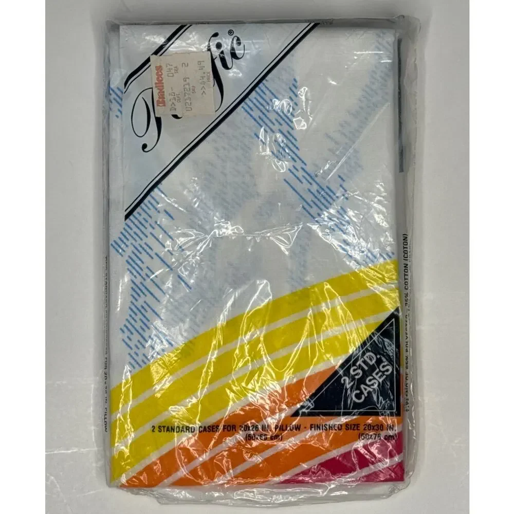 NWT 80s Pacific Canadian Sunset Rainbow & Clouds double sheet set LGBT Gay Pride